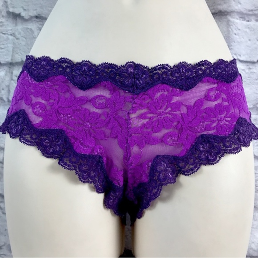Vintage Sexy Little Things Victoria’s Secret Lace‎ Cheeky Violet/Purple - Picture 4 of 5
